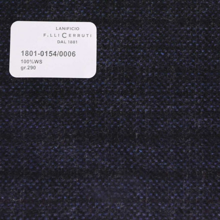 1801-0154-0006 Cerruti Lanificio - Vải Suit 100% Wool - Xanh Dương Trơn